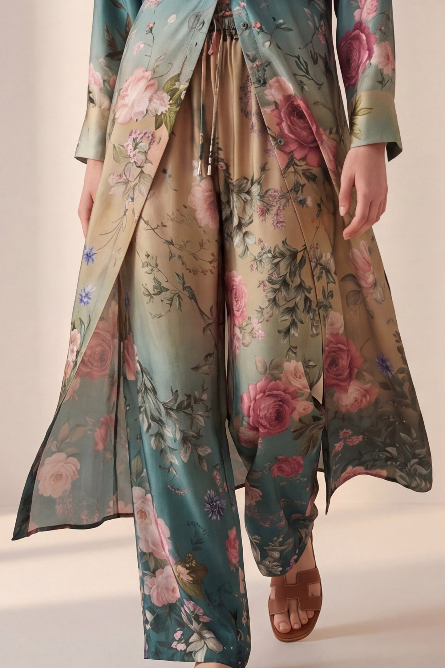 Pantalone floreale in viscosa