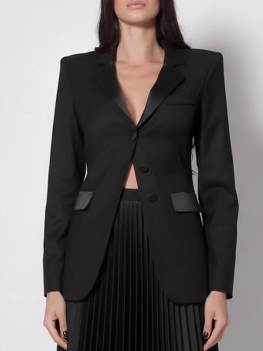 Giacca con revers in raso