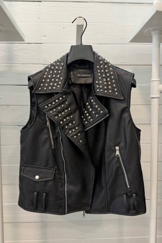 Gilet chiodo in ecopelle
