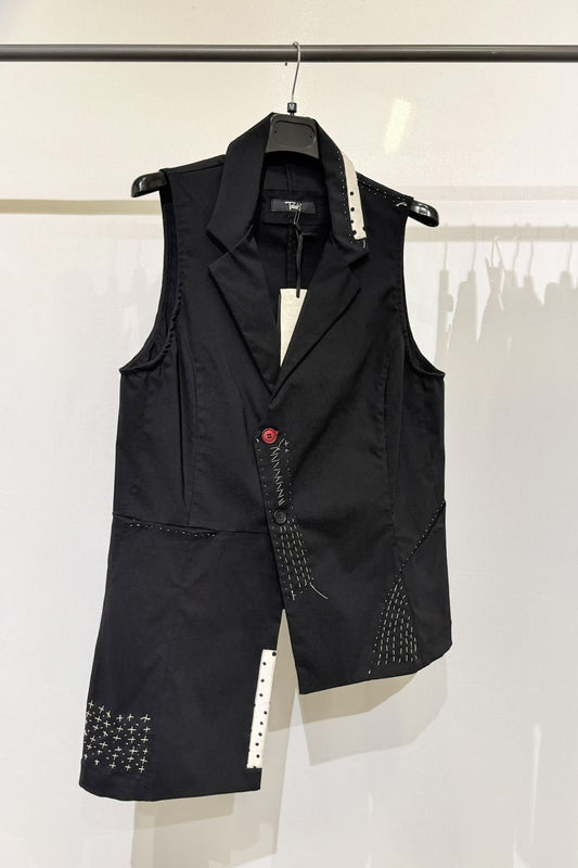 Gilet sartoriale con impunture decorative