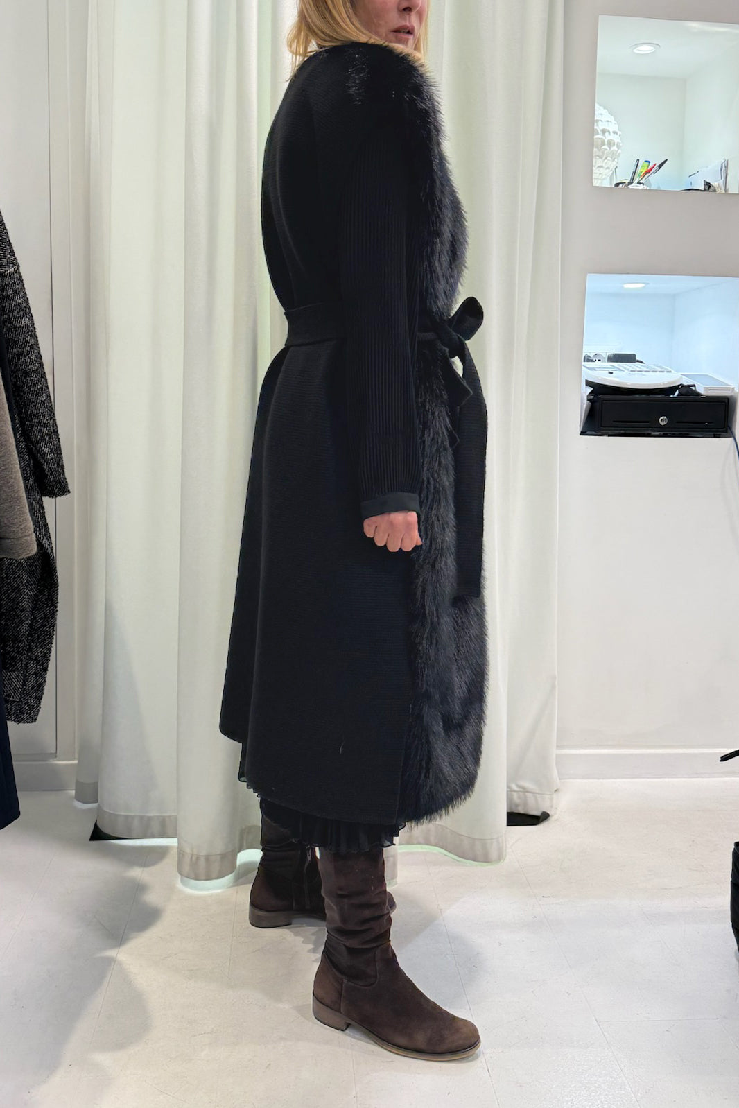 Gilet lungo ecopelliccia