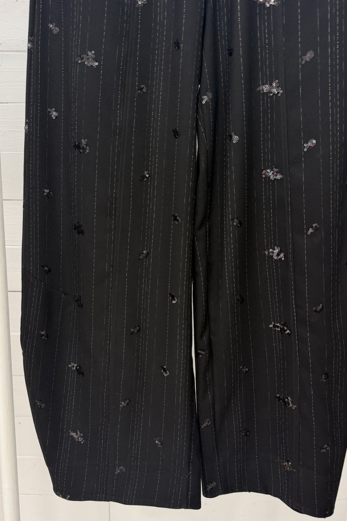 Pantalone a Ovetto Gessato con Paillettes