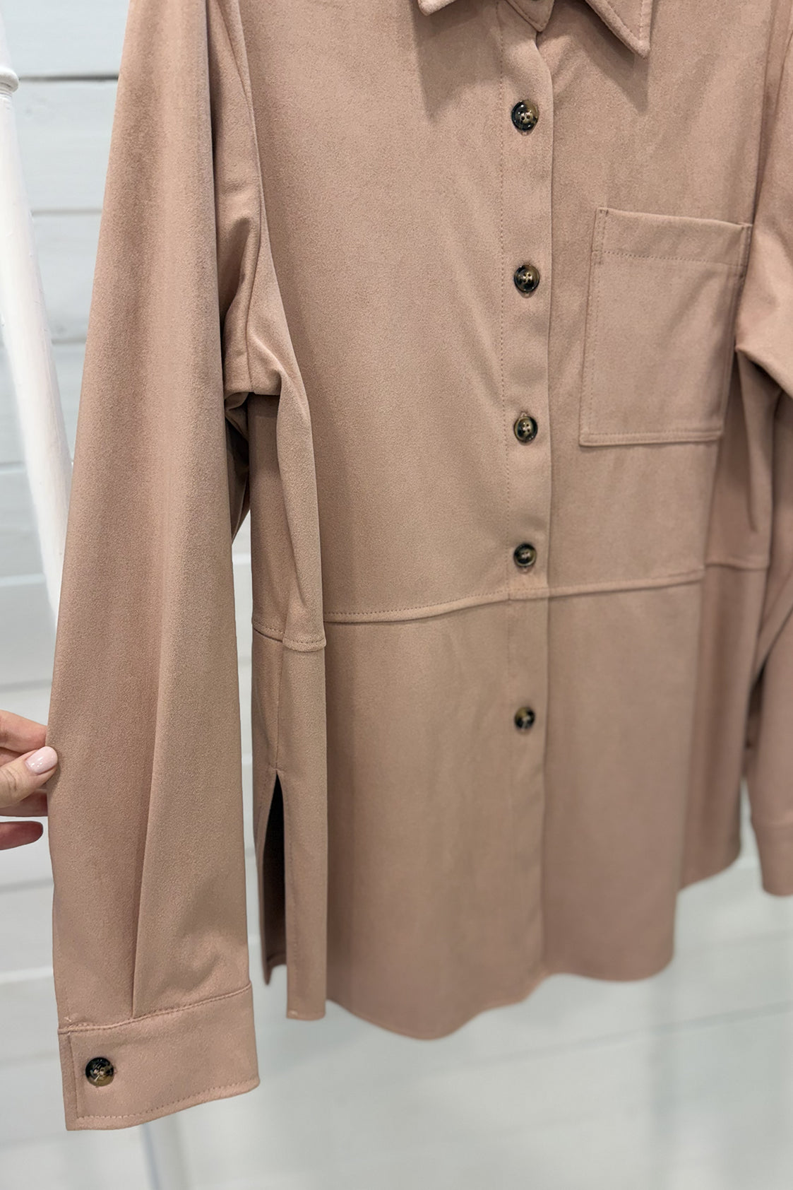 Camicia effetto suede