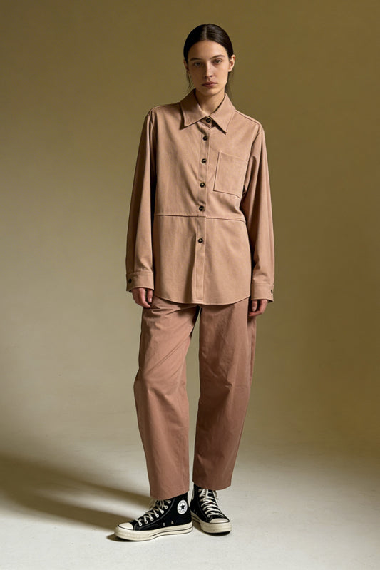 Camicia effetto suede