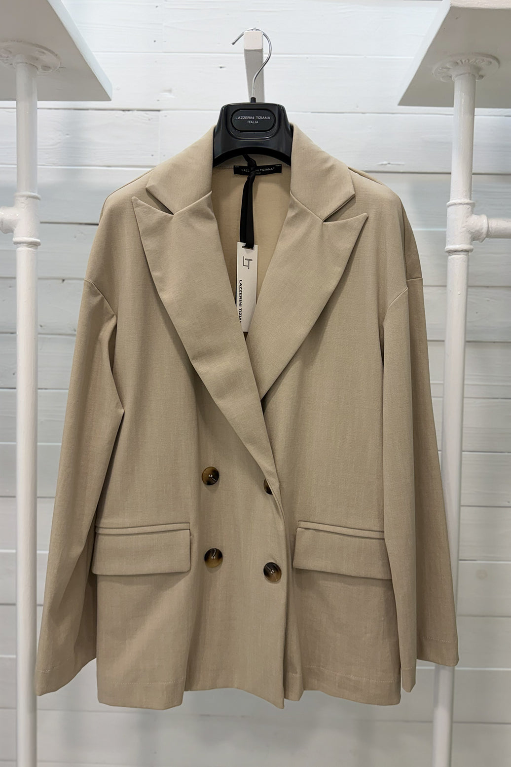 Blazer beige doppiopetto