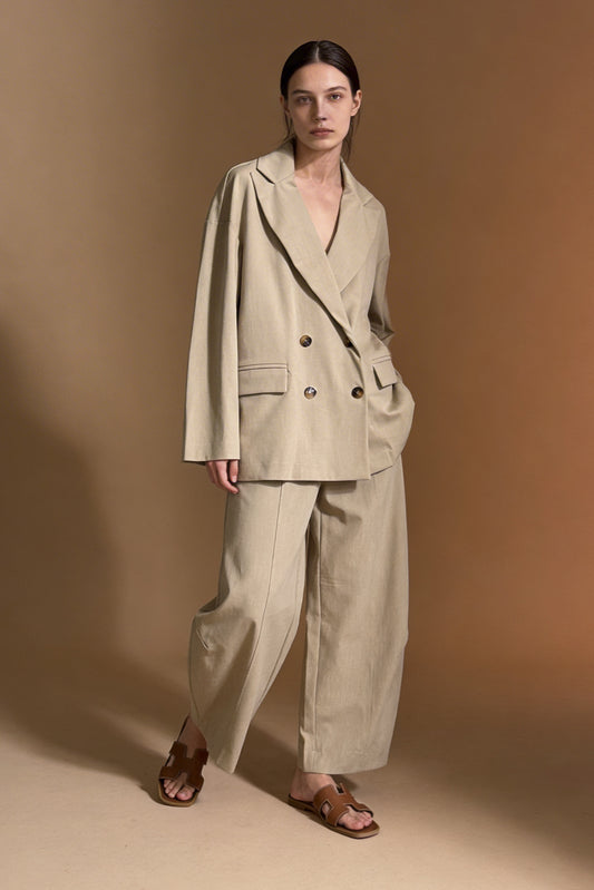 Blazer beige doppiopetto