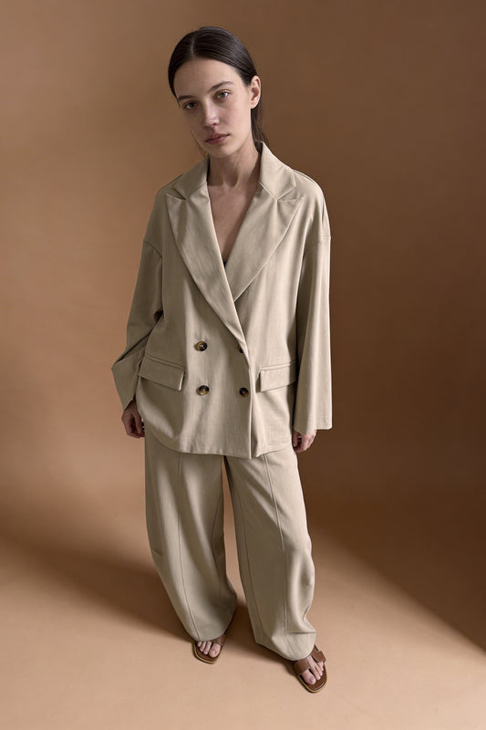 Blazer beige doppiopetto