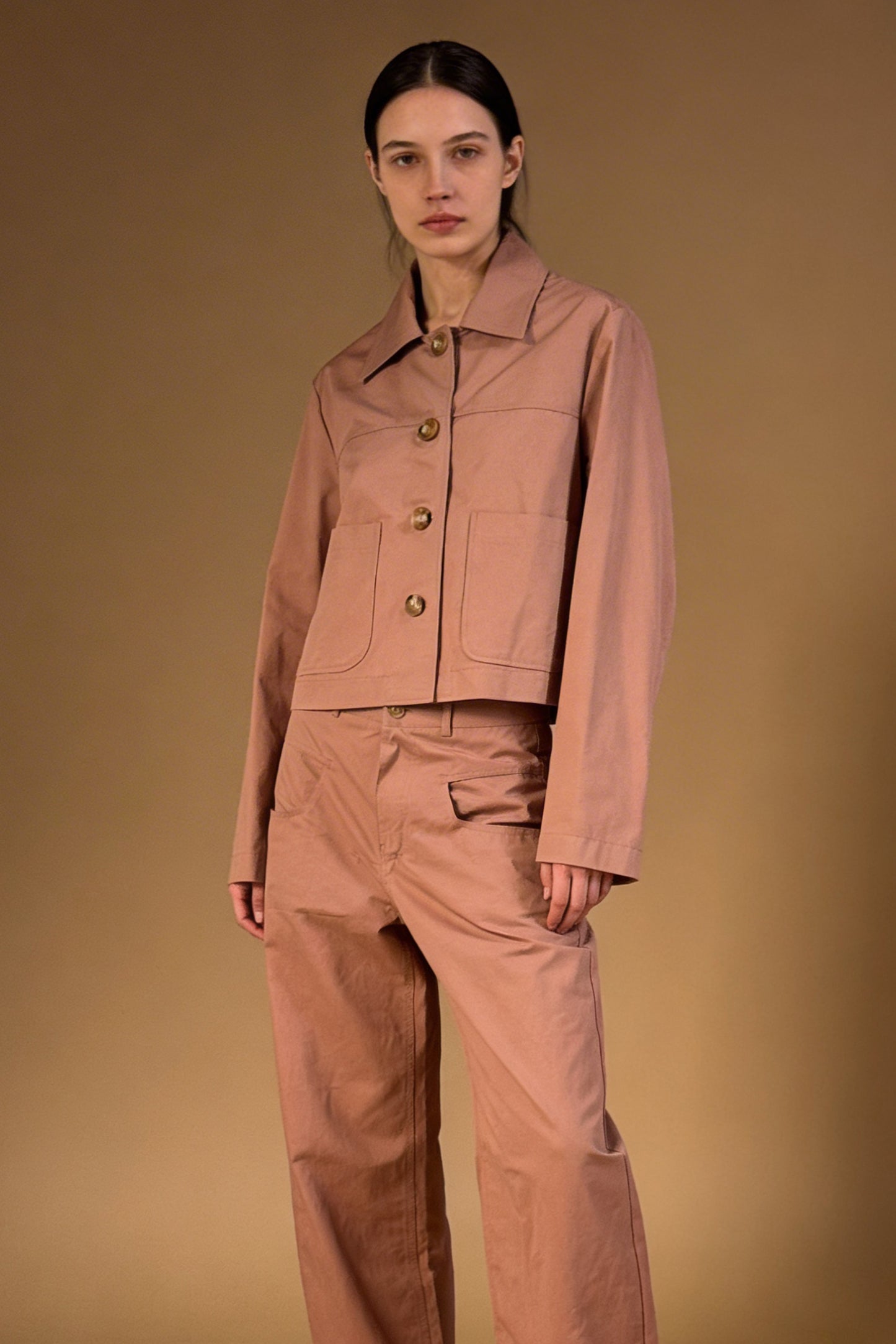 Giacca cropped in cotone