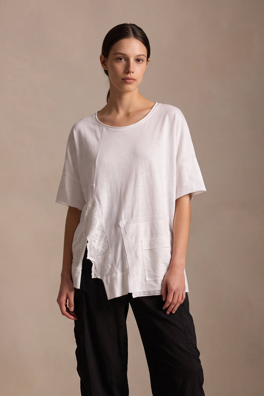 Maglia con inserti in pizzo