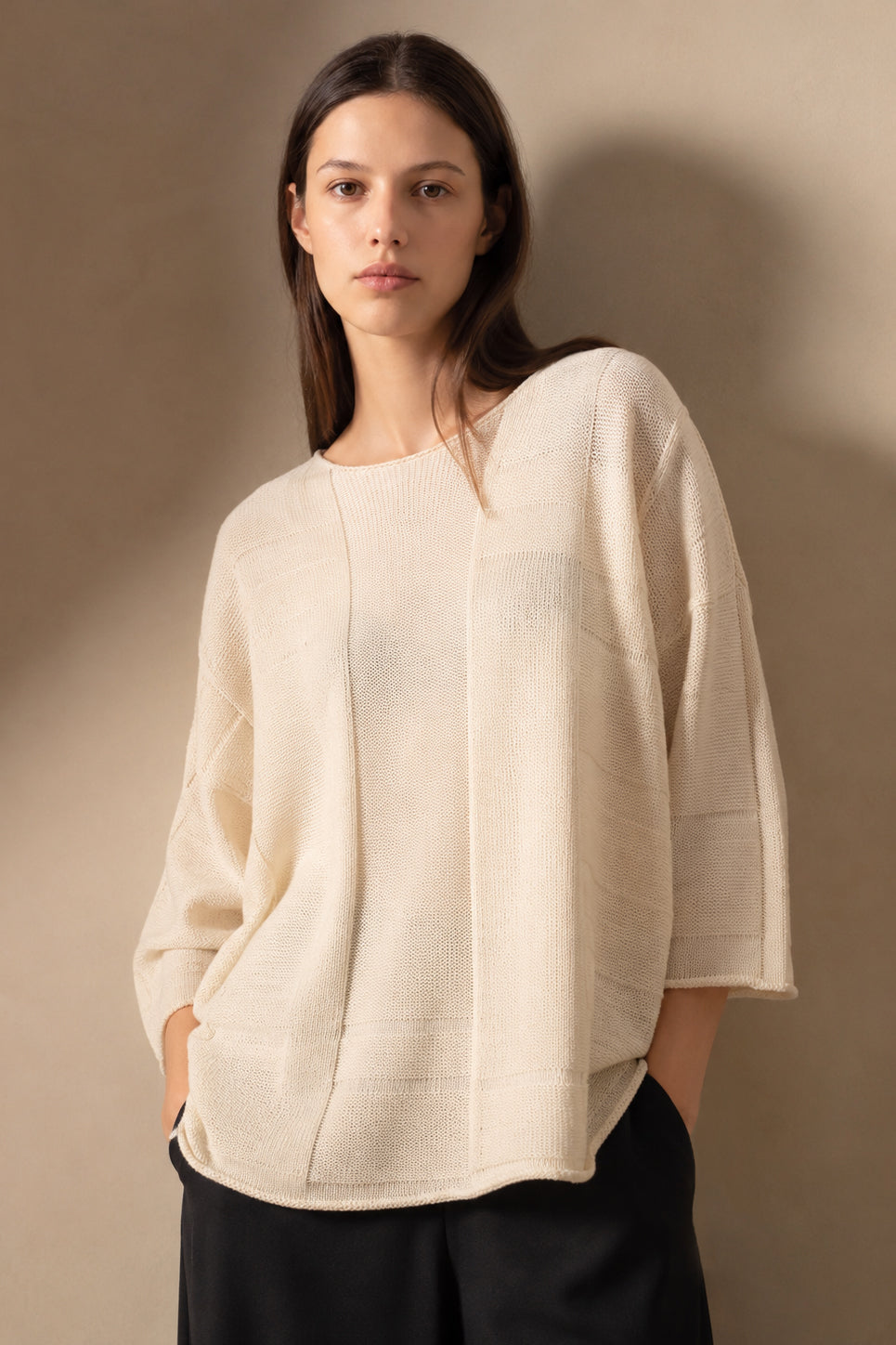 Maglia ampia con trame alternate