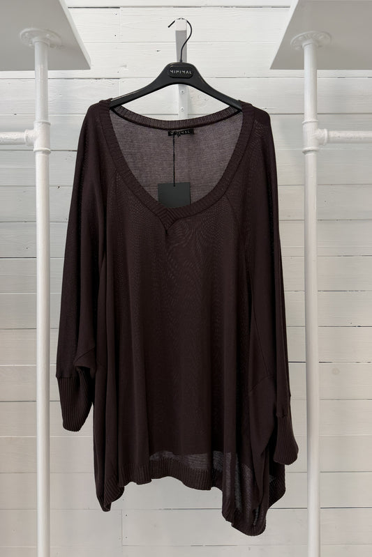 Maglia kimono scollo V moro in viscosa