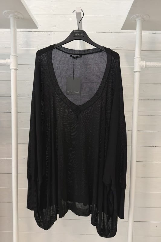 Maglia kimono scollo V moro in viscosa