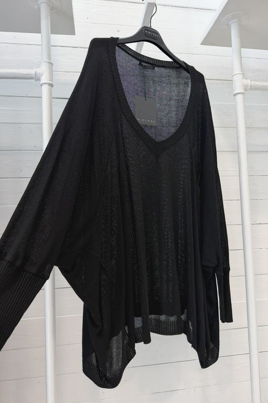 Maglia kimono scollo V moro in viscosa