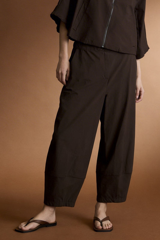 Pantalone balloon in bengalina con vita elasticizzata
