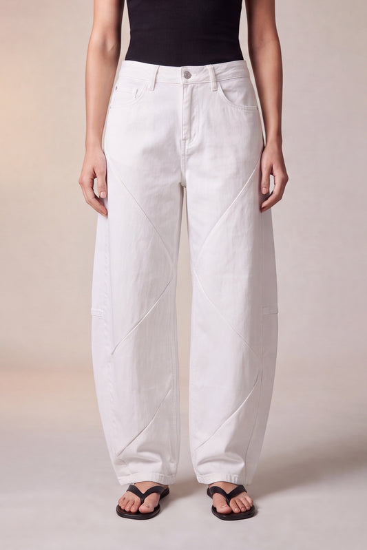 Pantalone Wide Leg con Tagli Geometrici
