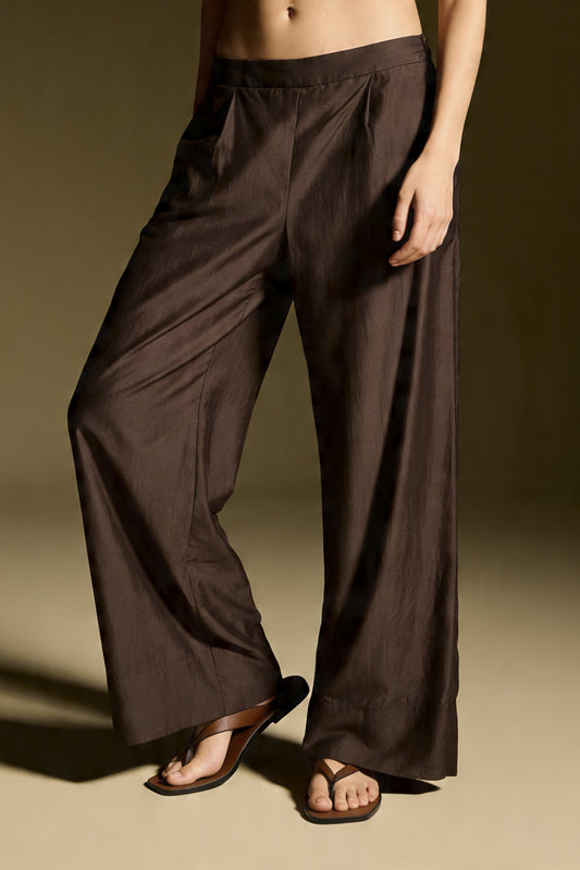 Pantalone fluido doppio tessuto