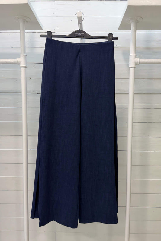 Pantalone palazzo tessuto fluido