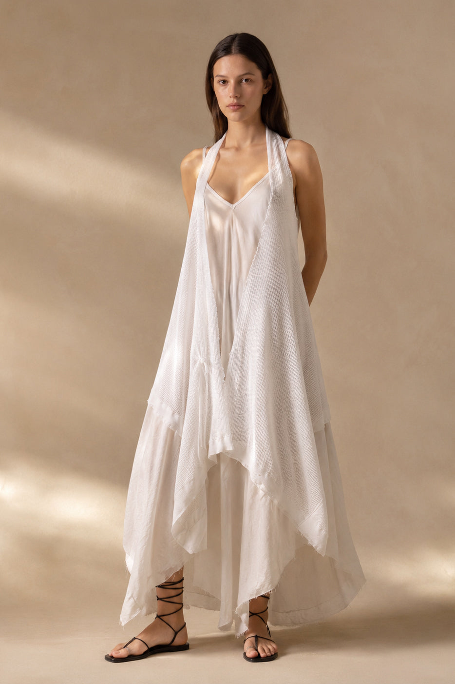 Gilet Lungo Asimmetrico in Viscosa