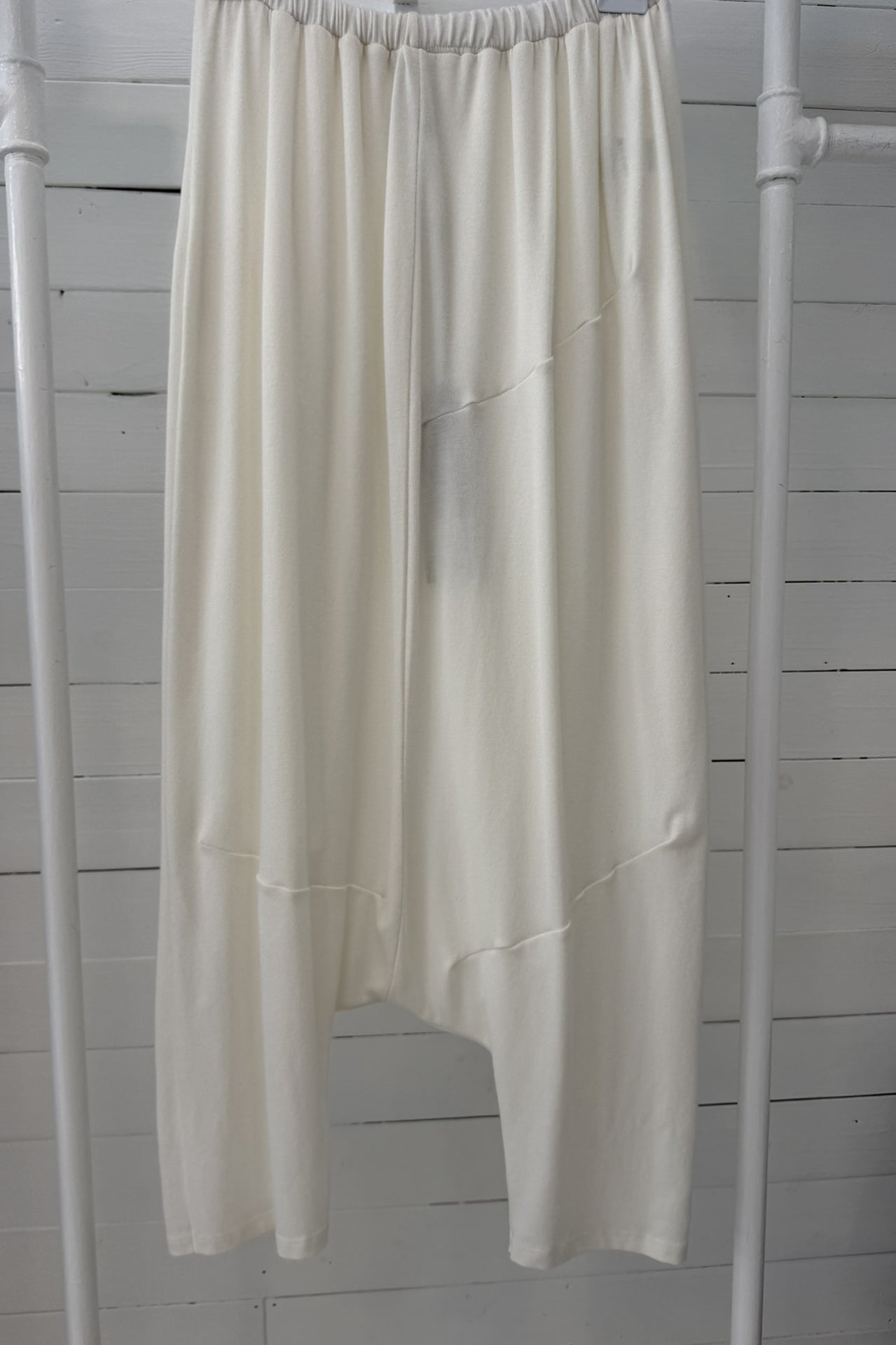 Pantalone Harem in Maglia con Inserti Geometrici