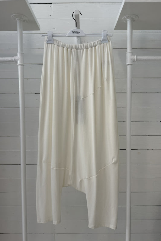 Pantalone Harem in Maglia con Inserti Geometrici