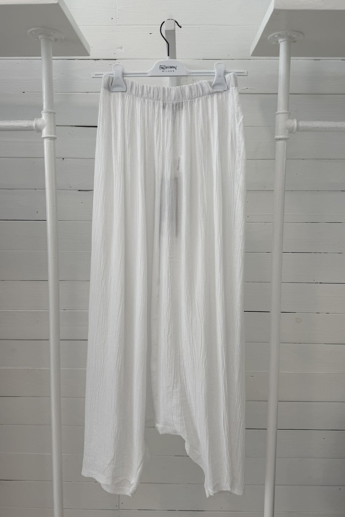 Pantalone Harem in Viscosa Effetto Crêpe