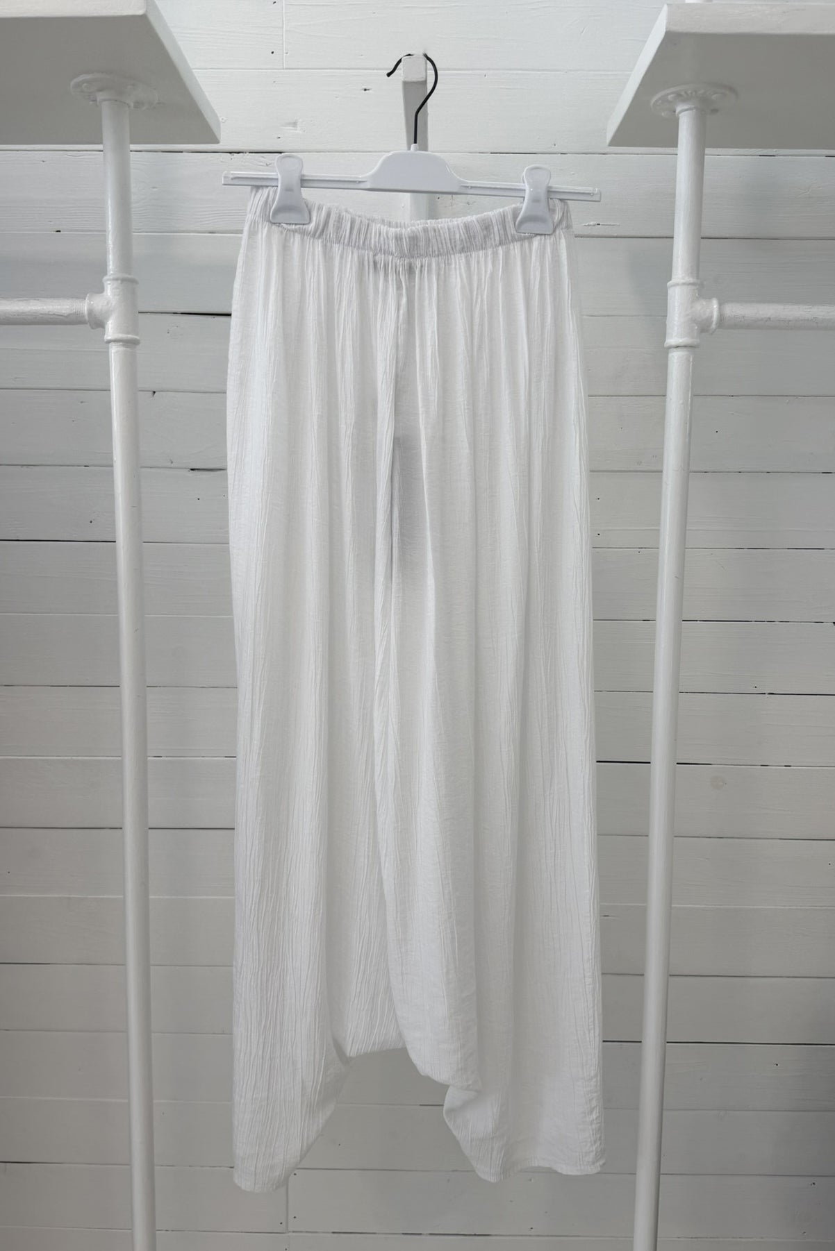 Pantalone Harem in Viscosa Effetto Crêpe