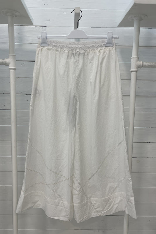 Pantalone in cotone con cuciture a contrasto