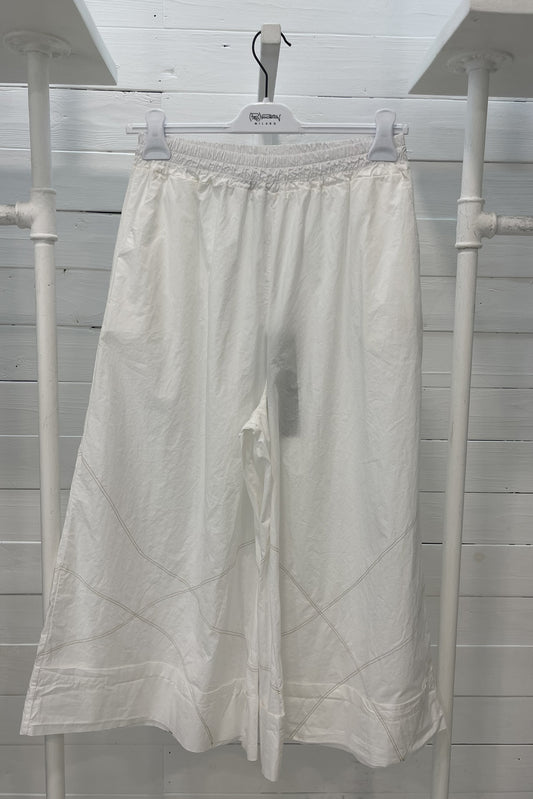 Pantalone in cotone con cuciture a contrasto