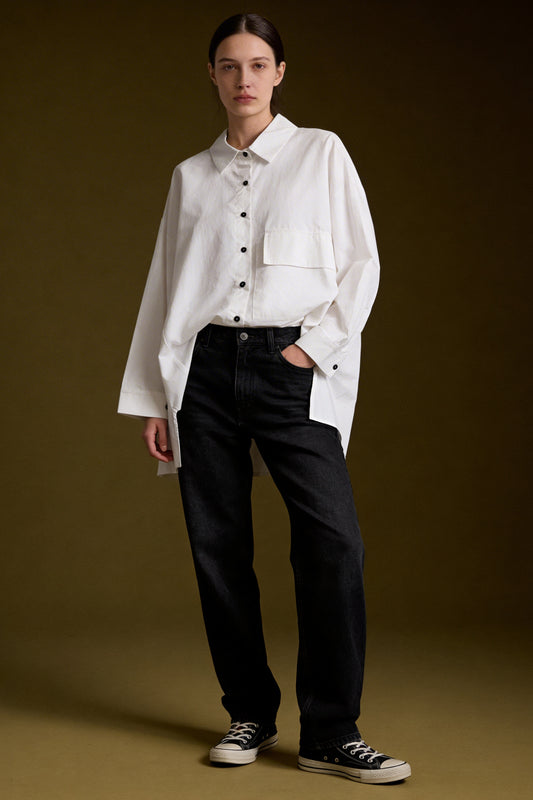 Camicia asimmetrica in cotone