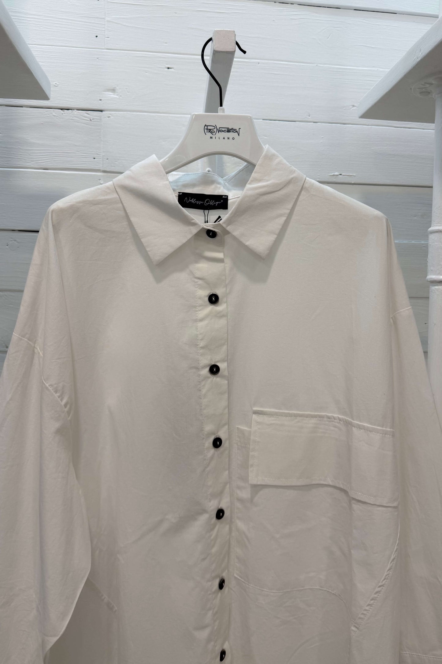 Camicia asimmetrica in cotone