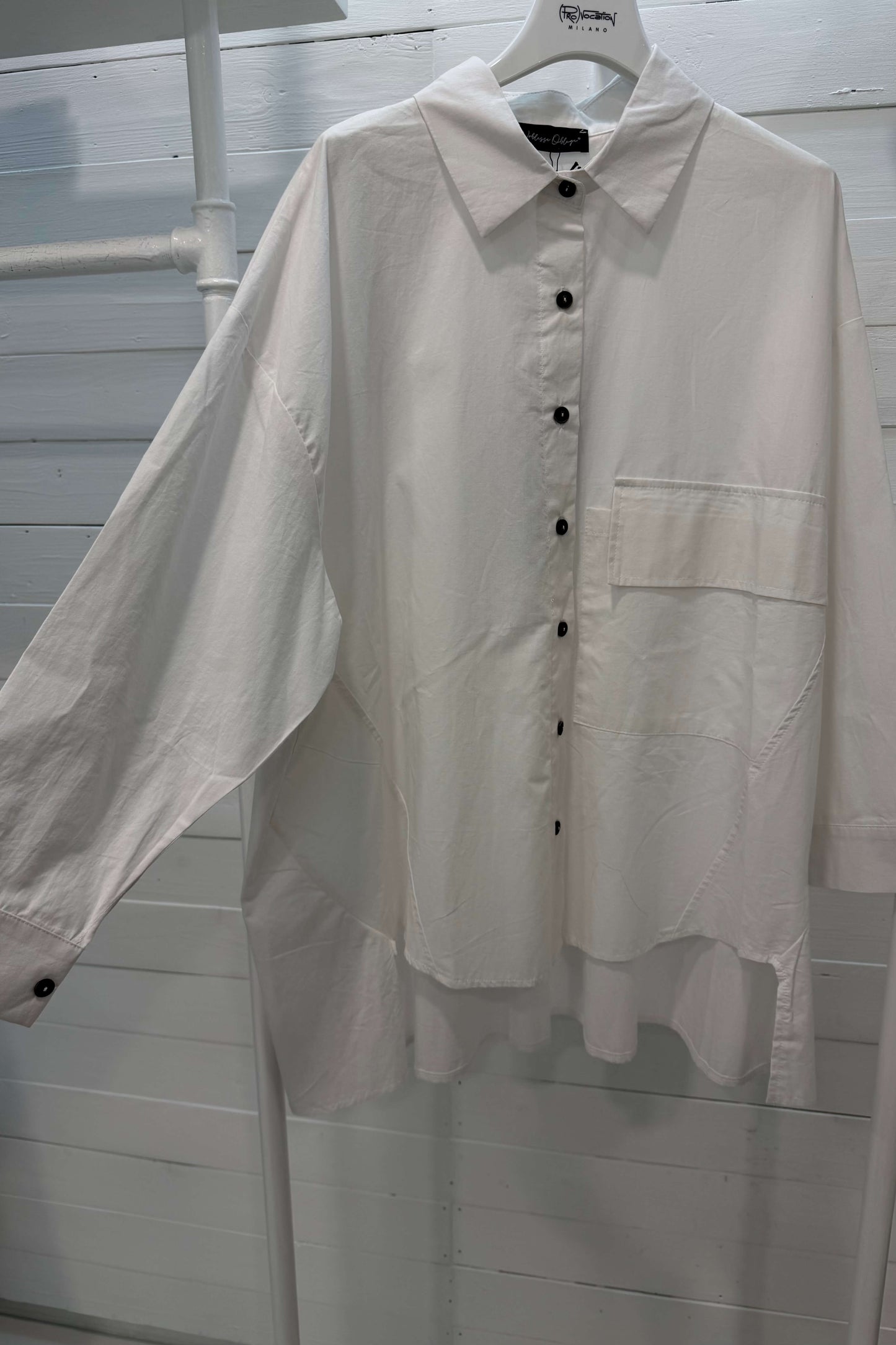 Camicia asimmetrica in cotone