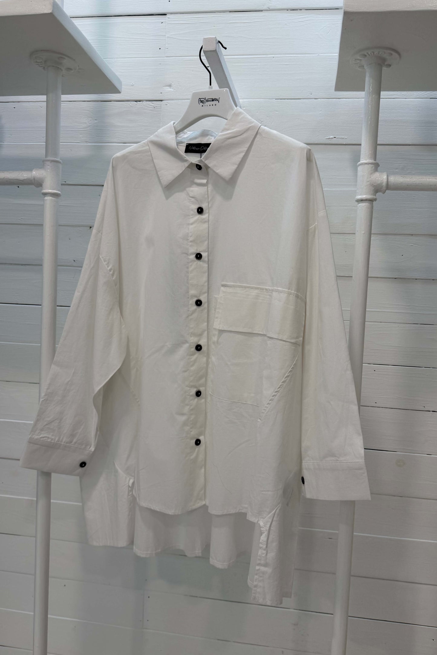 Camicia asimmetrica in cotone