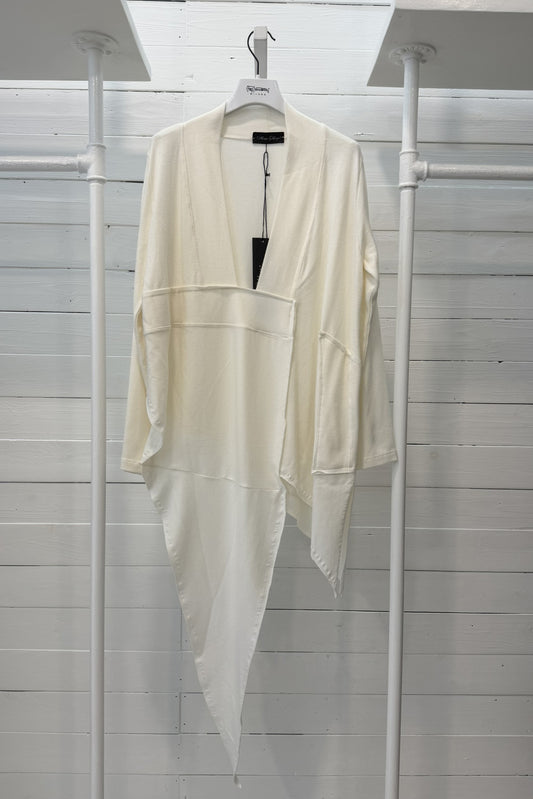 Maglia asimmetrica con inserto geometrico