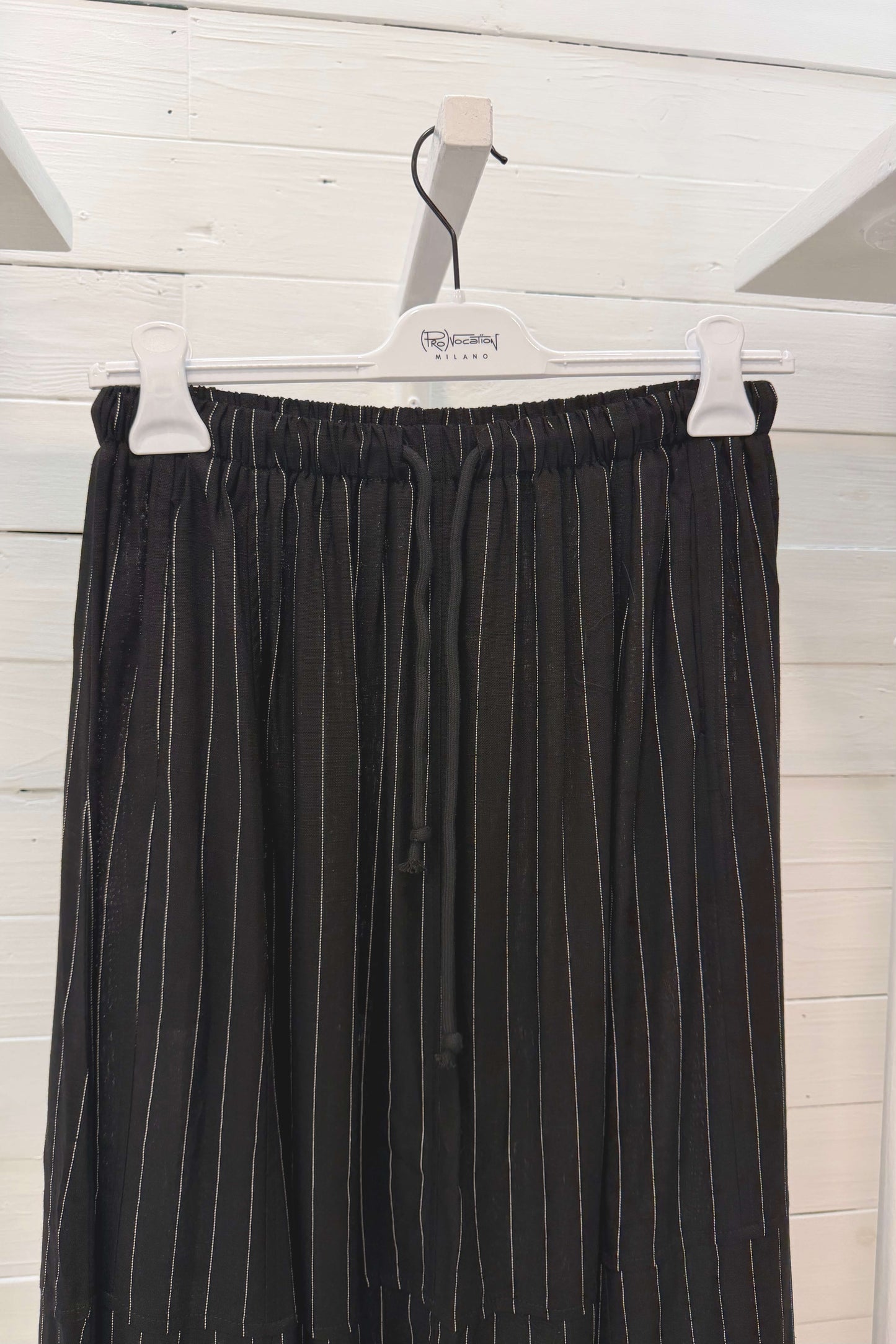 Pantalone cavallo basso gessato