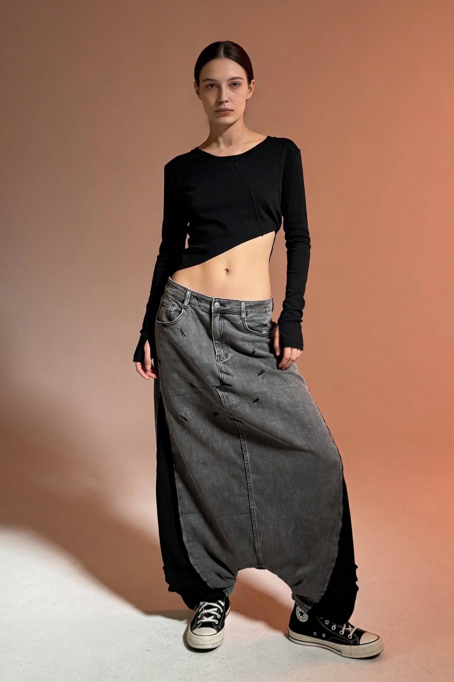 Pantalone denim cavallo basso