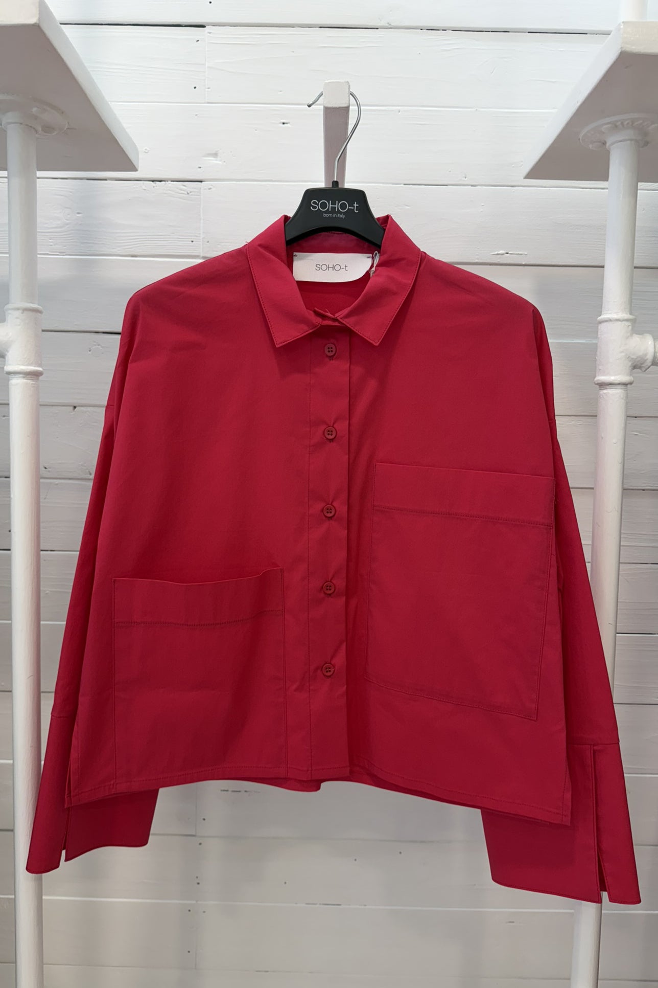 Camicia over in cotone stretch