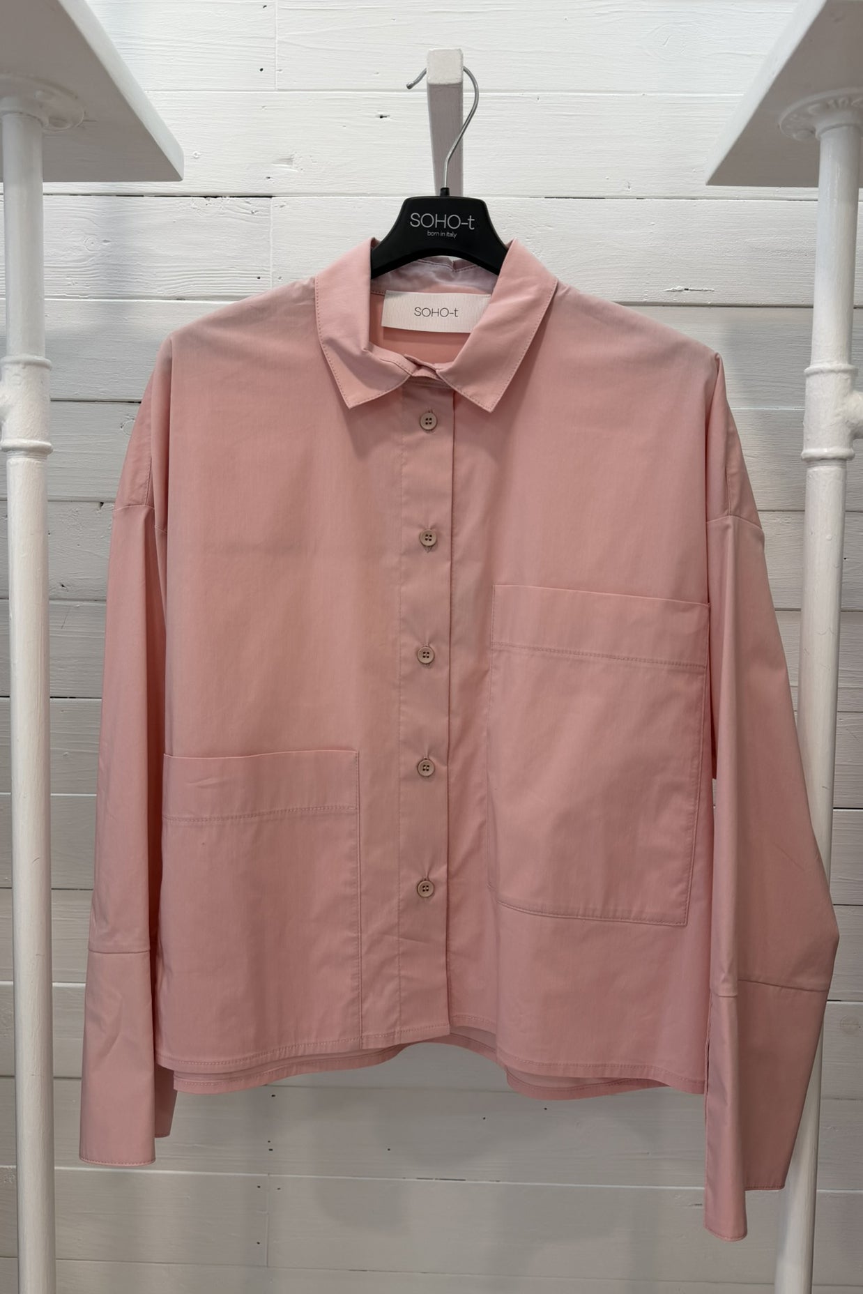 Camicia over in cotone stretch