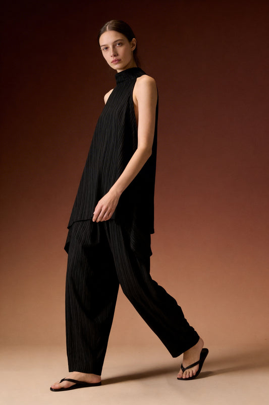 Pantalone morbido effetto plissè