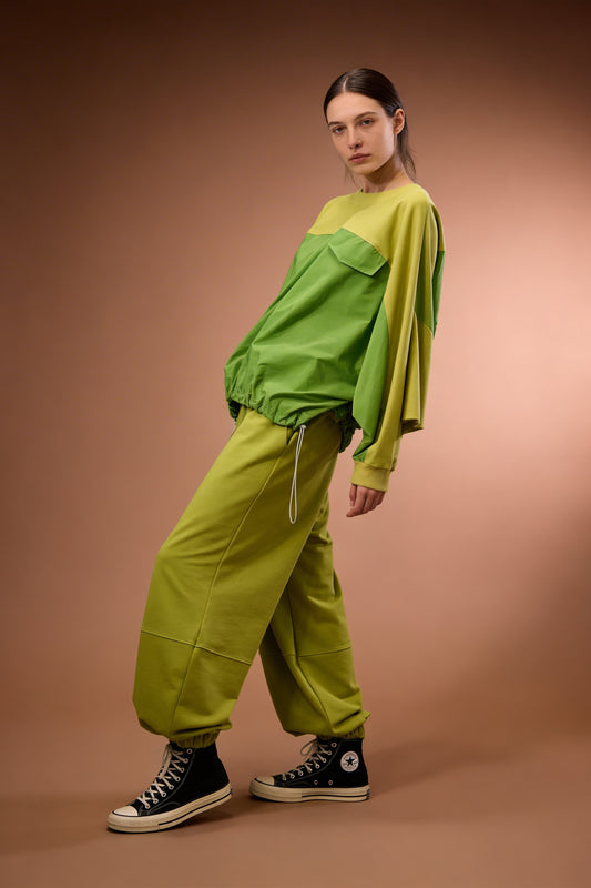 Pantalone jogger con fondo elasticizzato