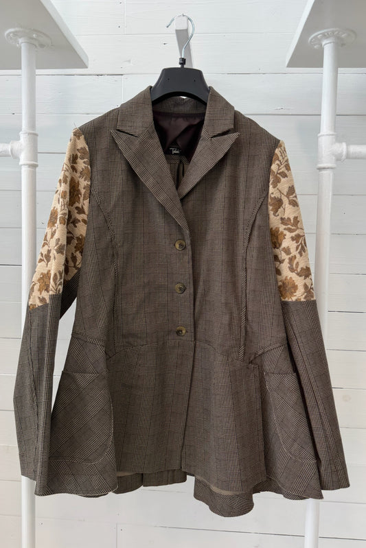 Giacca Patchwork con Inserti Floreali