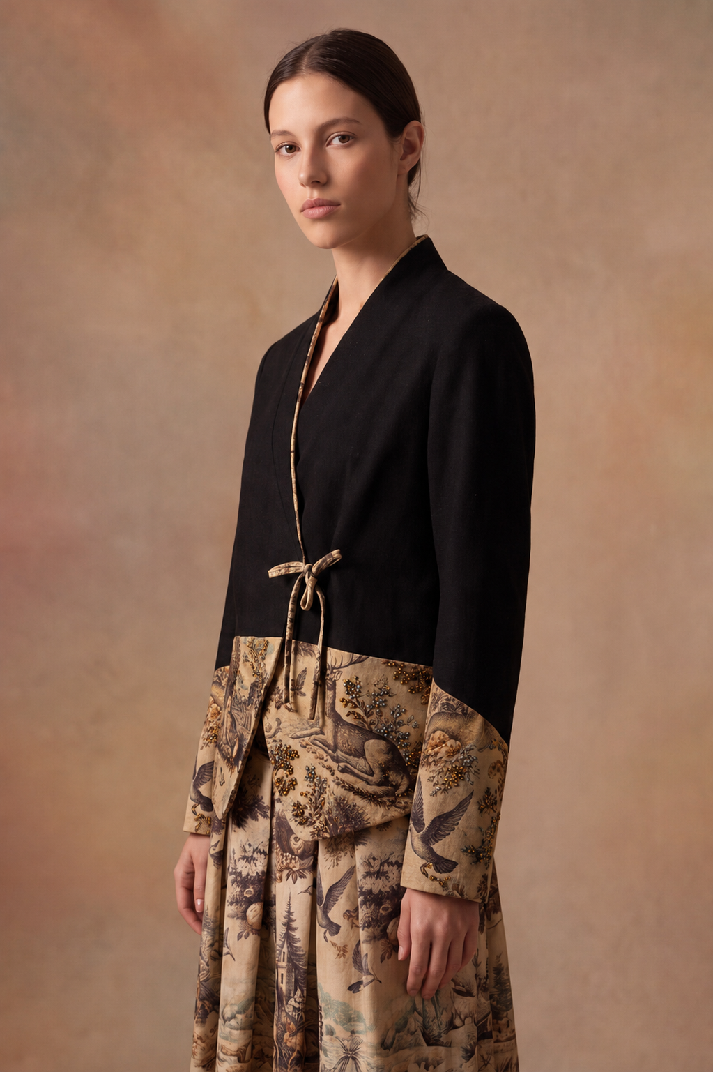 Giacca ricamata con inserti tapestry