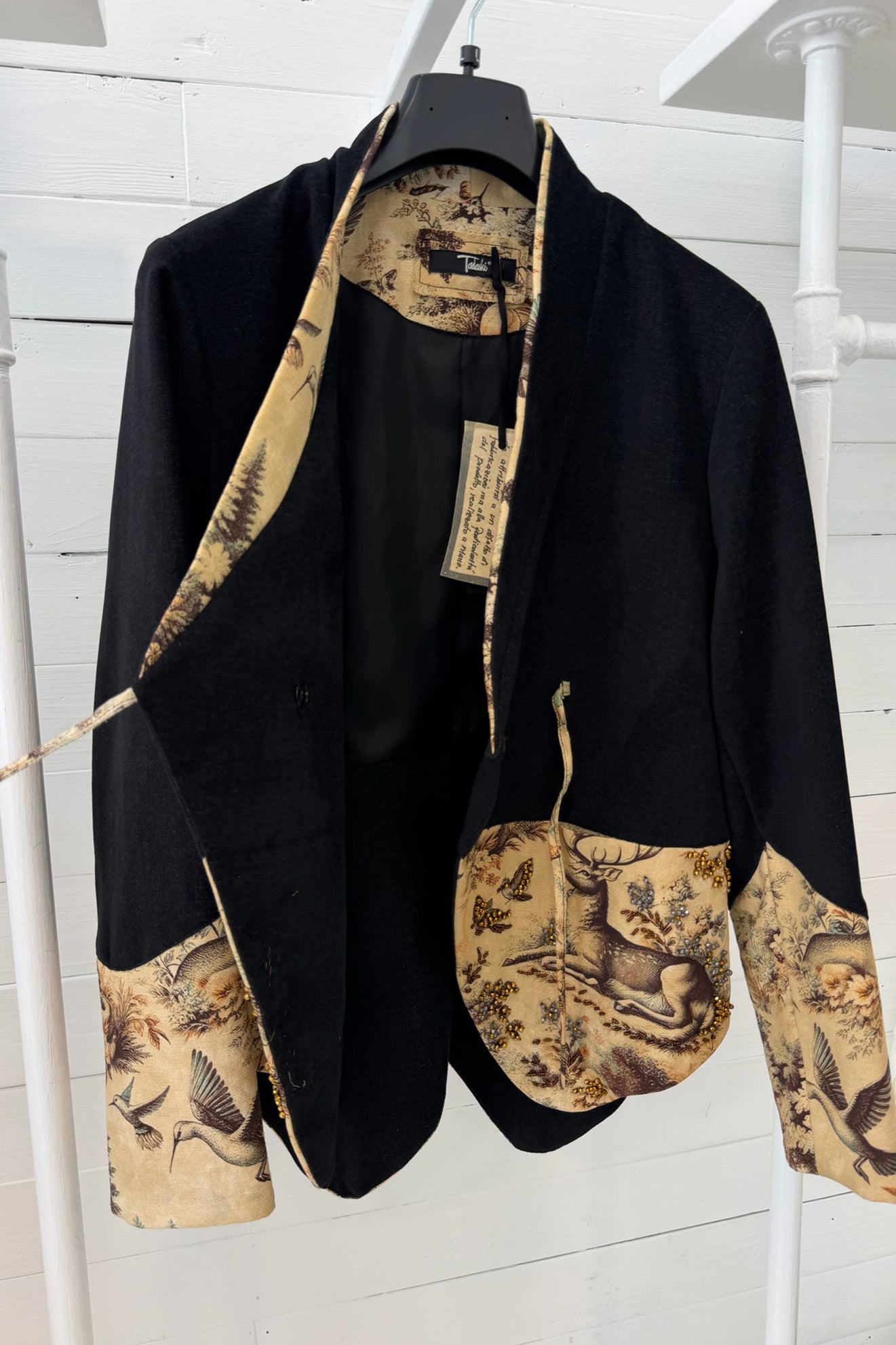 Giacca ricamata con inserti tapestry