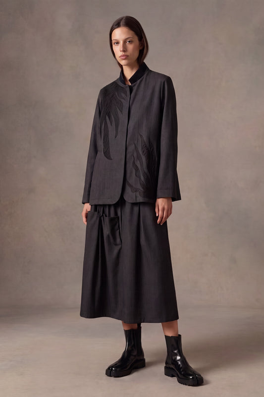 Gonna midi con maxi tasche applicate