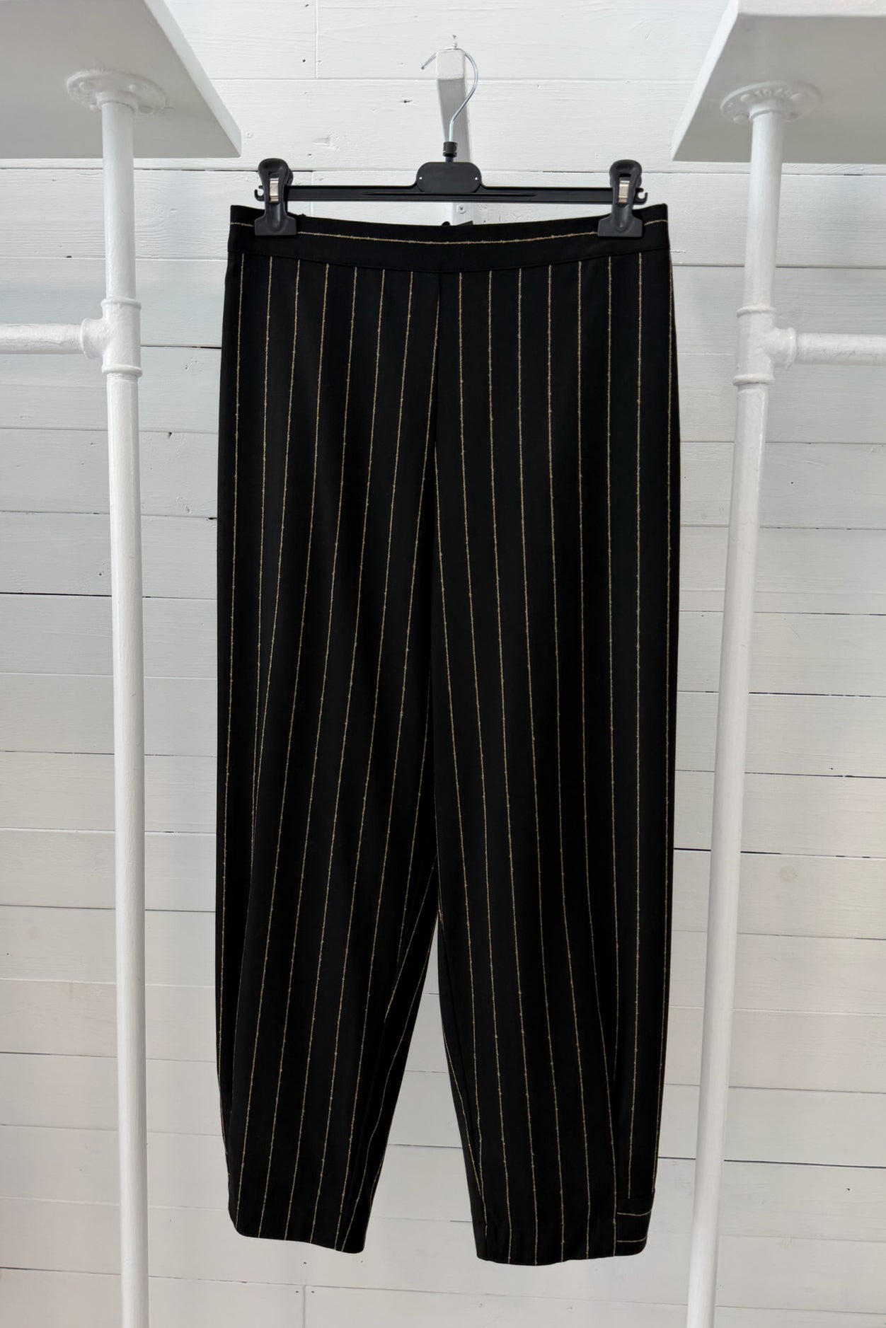 Pantalone Gessato con Vita Elasticizzata