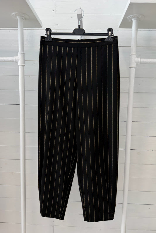 Pantalone Gessato con Vita Elasticizzata