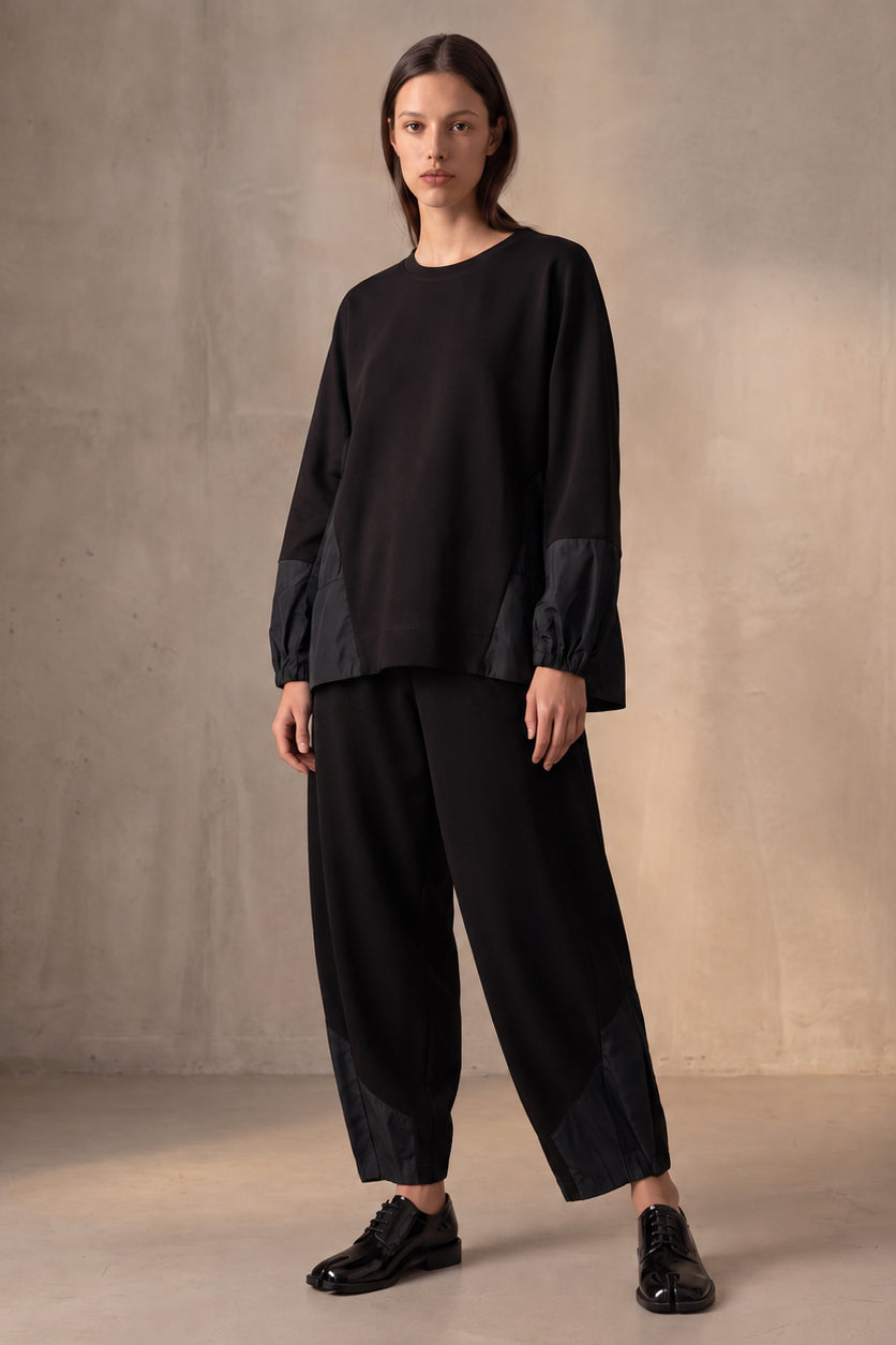 Pantalone con Inserti in Tessuto Tecnico