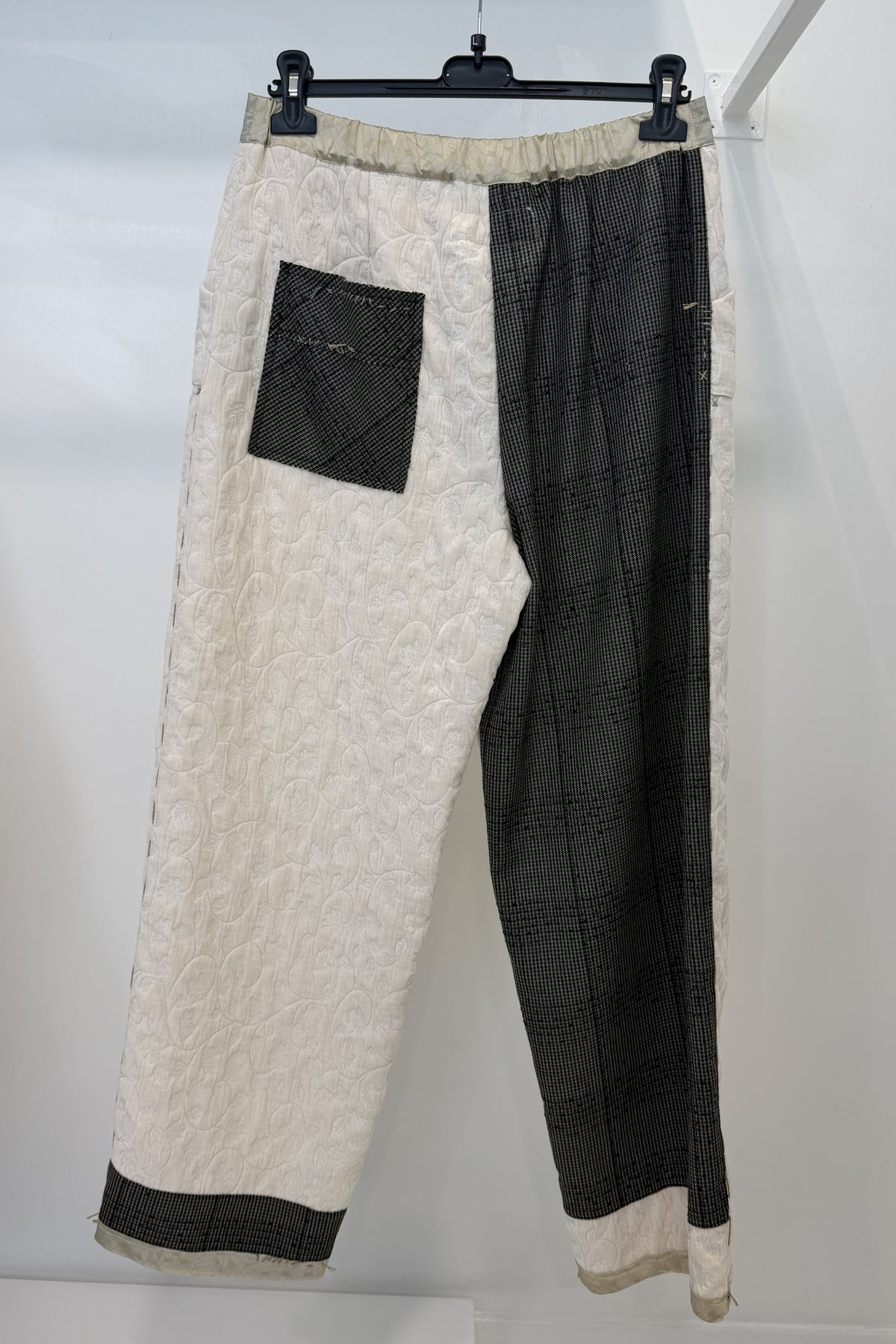 Pantalone Patchwork in Tessuto Lavorato