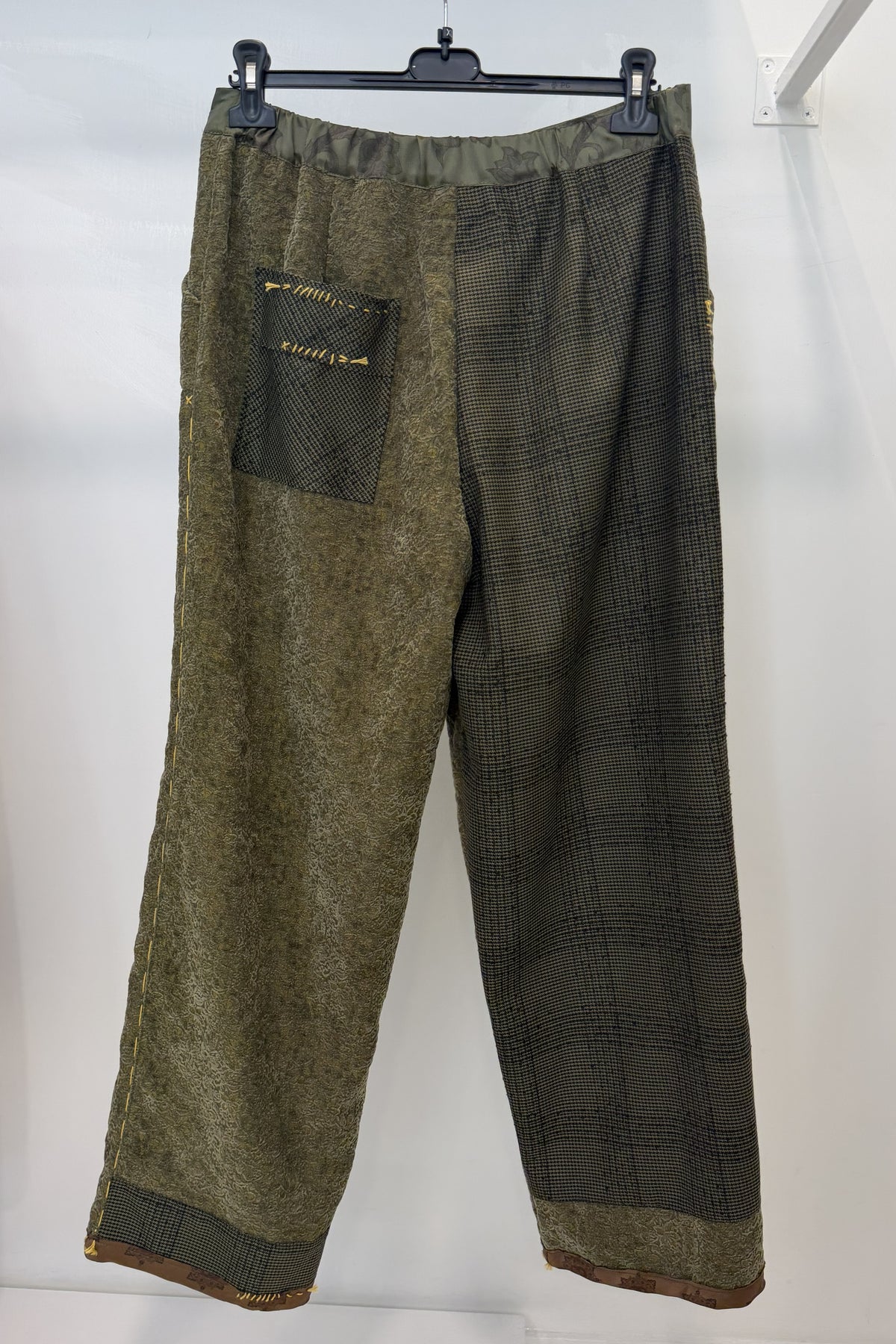 Pantalone Patchwork in Tessuto Lavorato