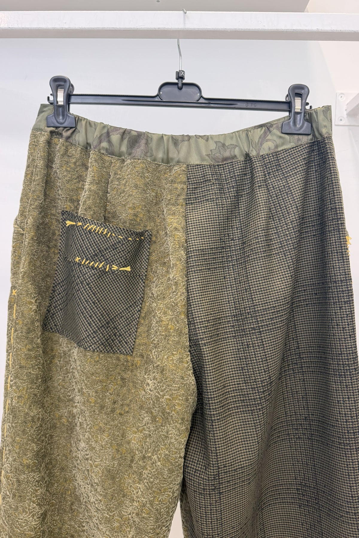 Pantalone Patchwork in Tessuto Lavorato