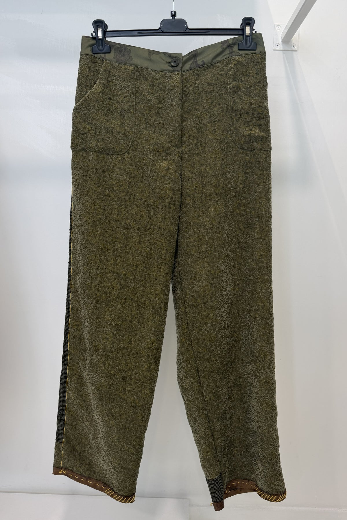 Pantalone Patchwork in Tessuto Lavorato